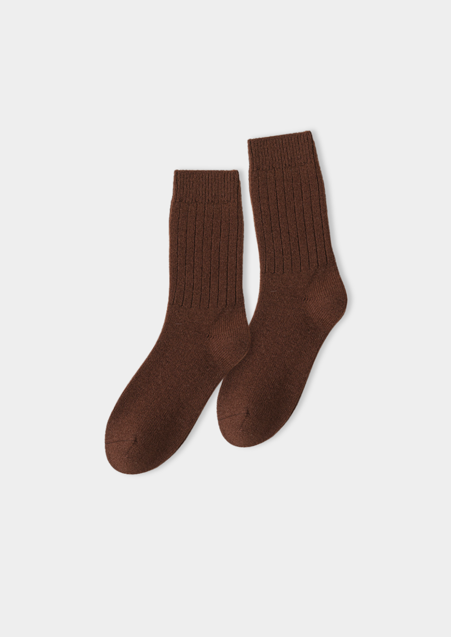 Coffee Ultra-Soft Ribbed Merino Wool Socks | Castielli
