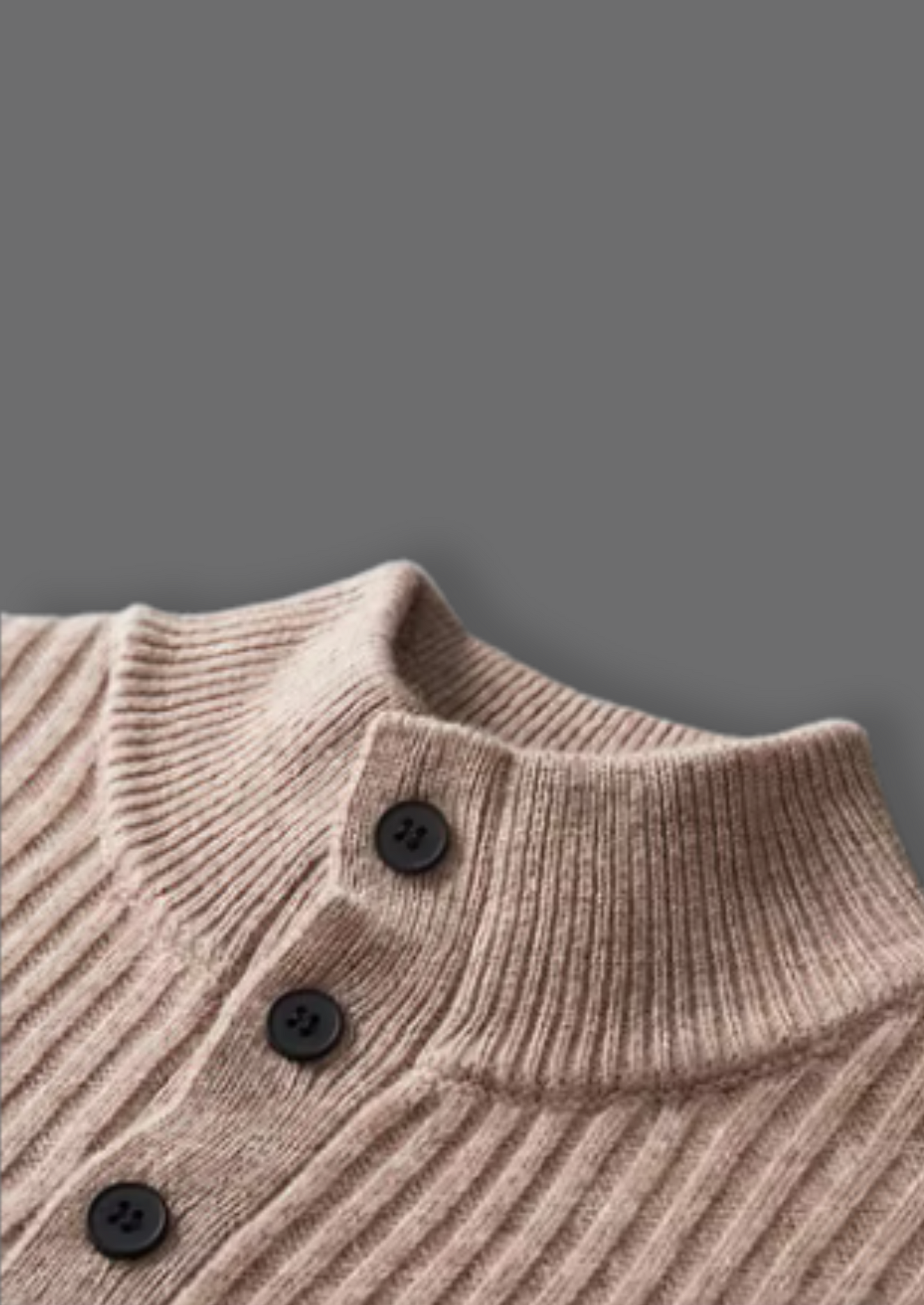 Pure Extra-Fine Merino Wool Ribbed Henley Sweater | Castielli