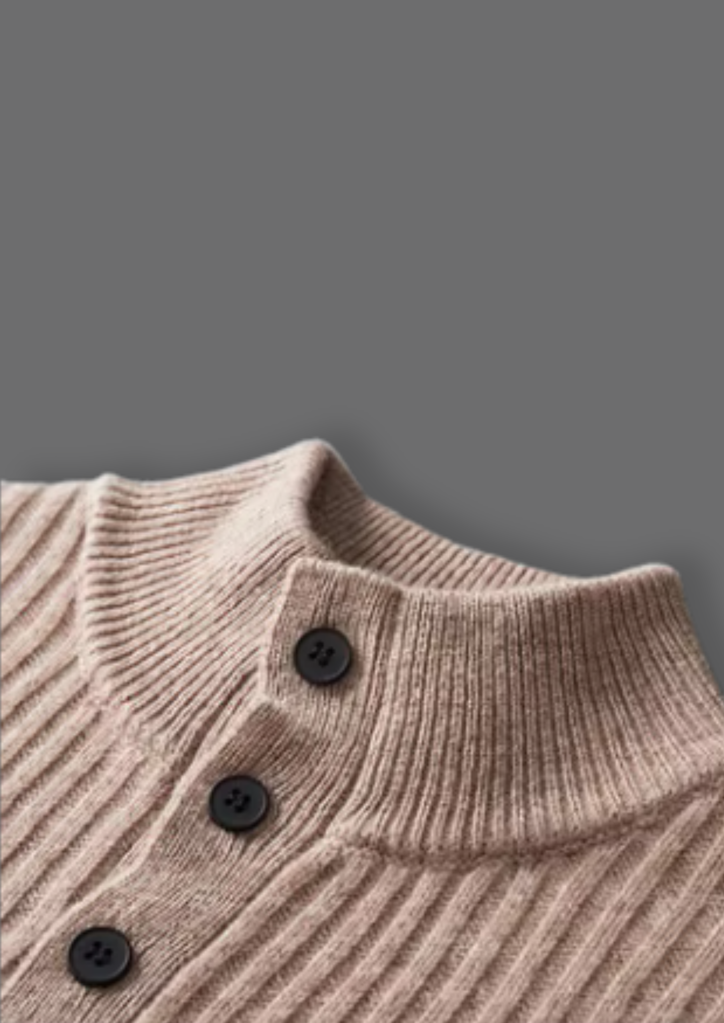 Pure Extra-Fine Merino Wool Ribbed Henley Sweater | Castielli