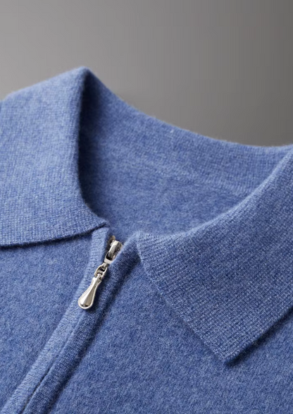 Pure Extra-Fine Merino Wool Half Zip Polo | Castielli