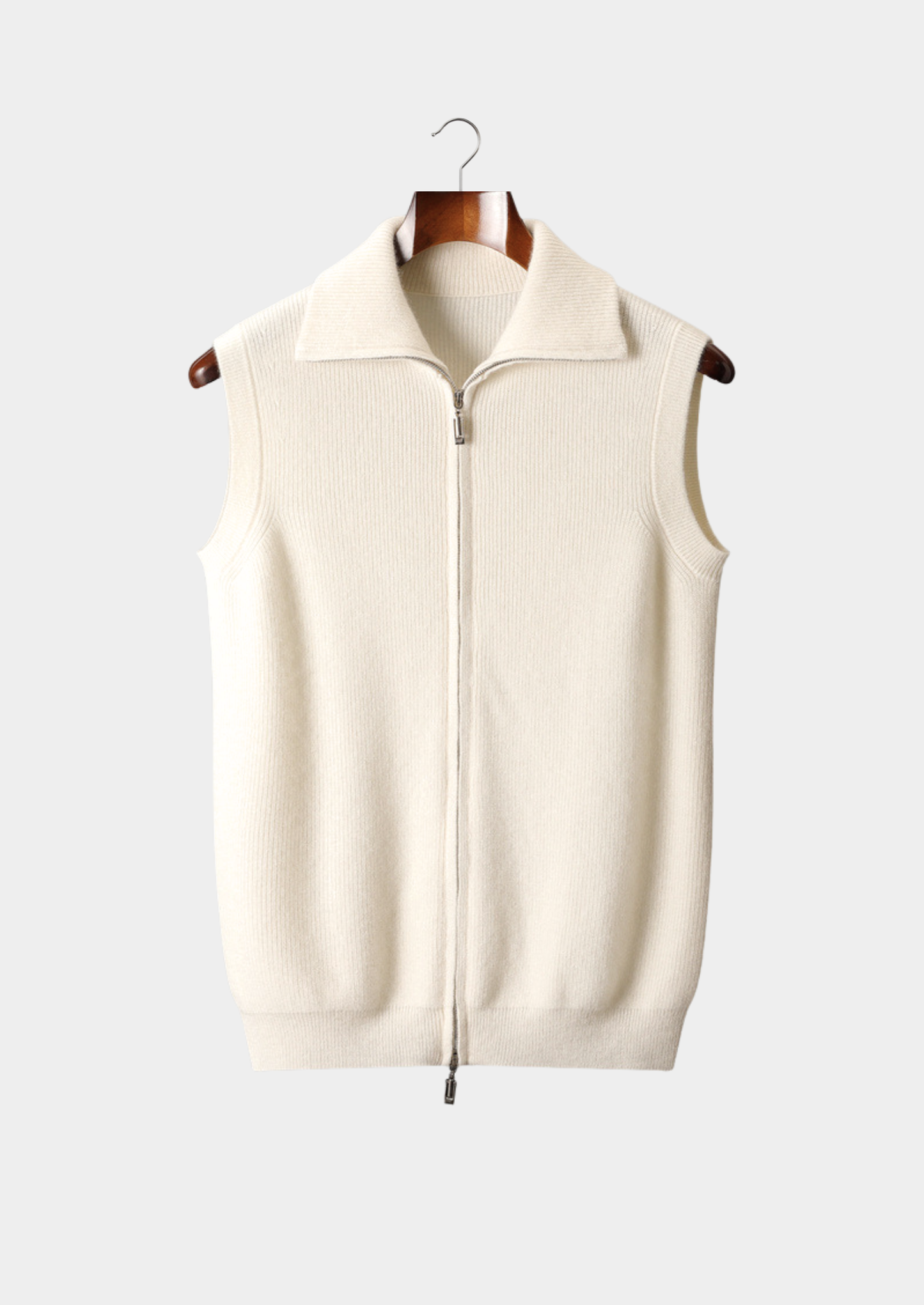 Pure Cashmere Ivory Body Warmer Vest | Castielli