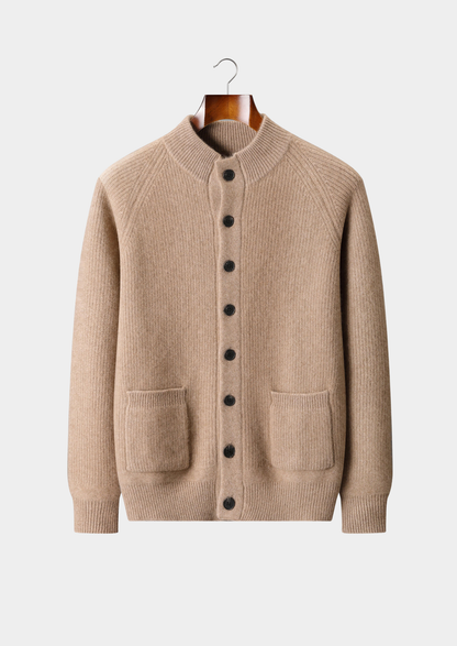 Pure Cashmere Beige Button Overshirt | Castielli