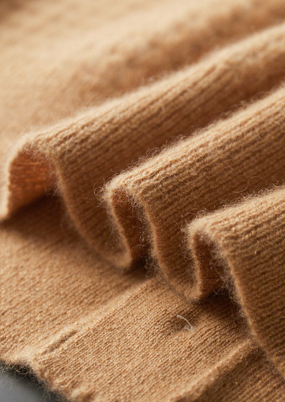 Pure Cashmere Caramel Textured Button Cardigan | Castielli