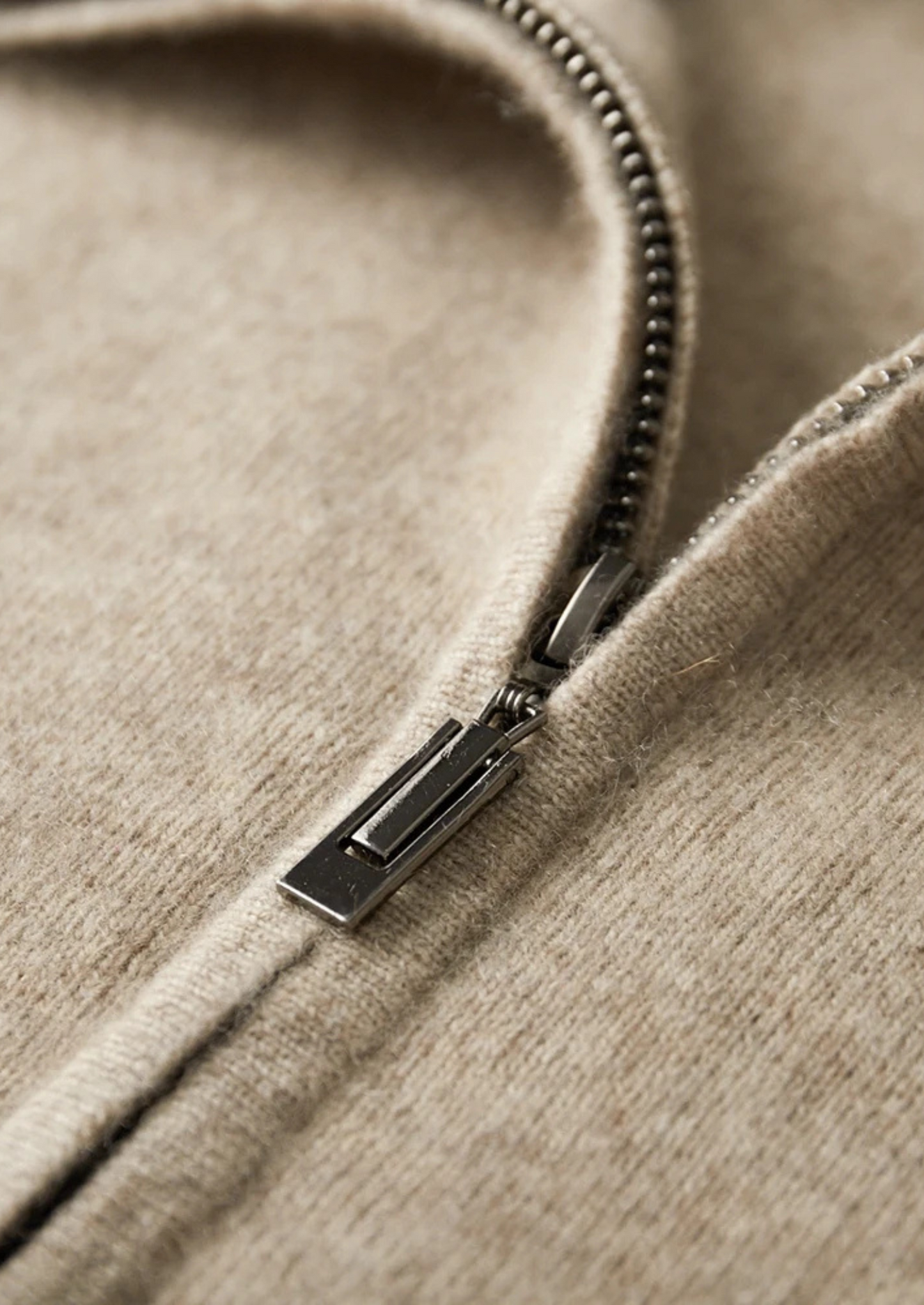 Premium Cashmere Zip Polo Cardigan | Castielli