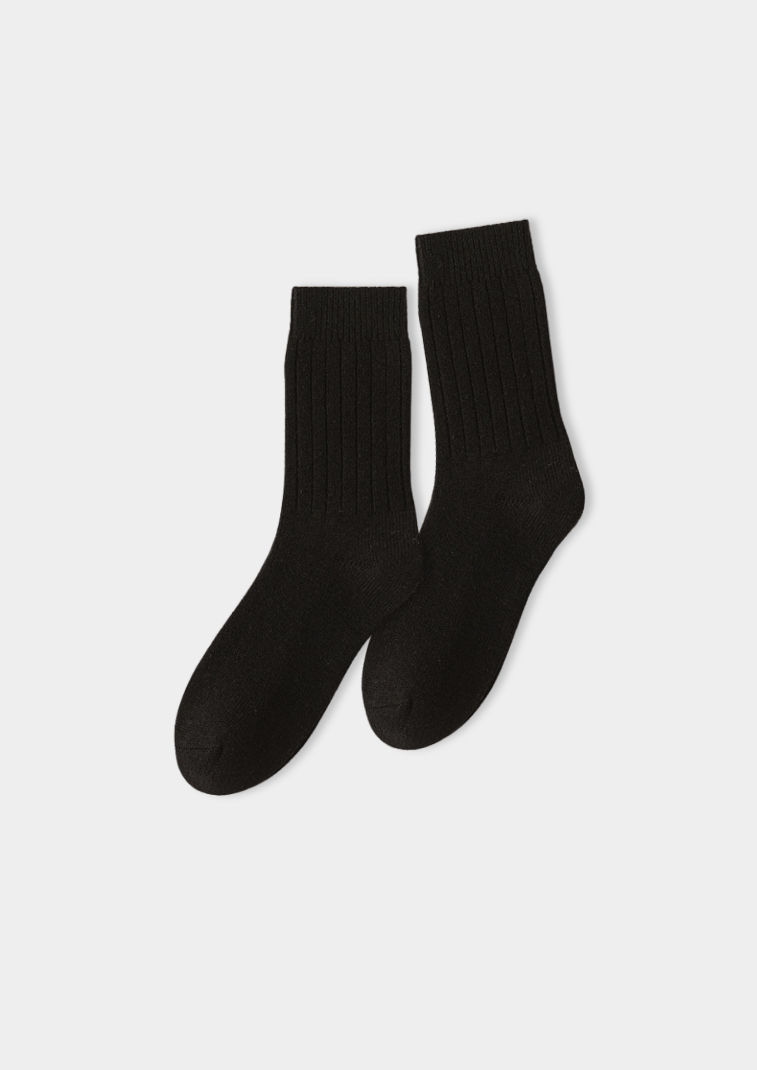 Black Ultra-Soft Ribbed Merino Wool Socks | Castielli