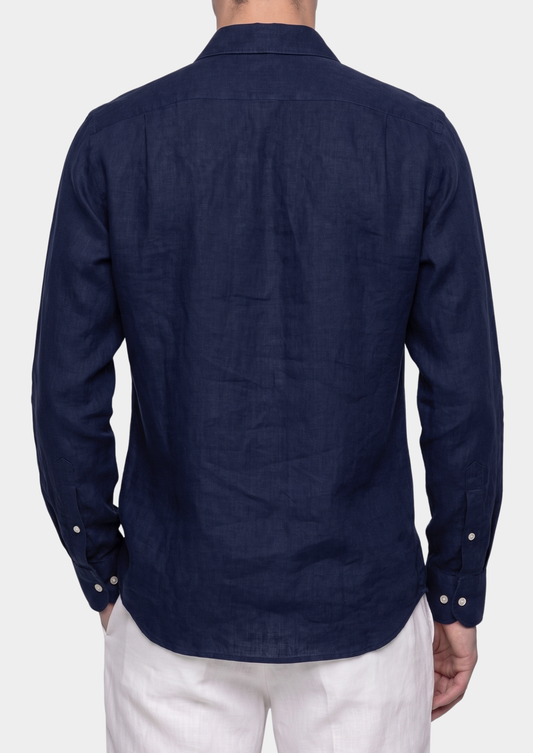 Amalfi Coastal Shirt - Navy Blue | Castielli
