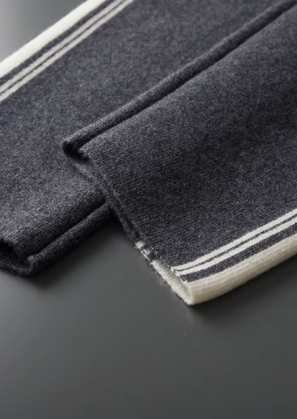 Pure Extra-Fine Merino Wool Dark Gray Damien Set | Castielli