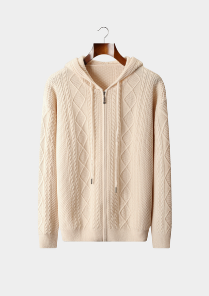 Pure Extra-Fine Merino Wool Wintertime Zipper Hoodie | Castielli
