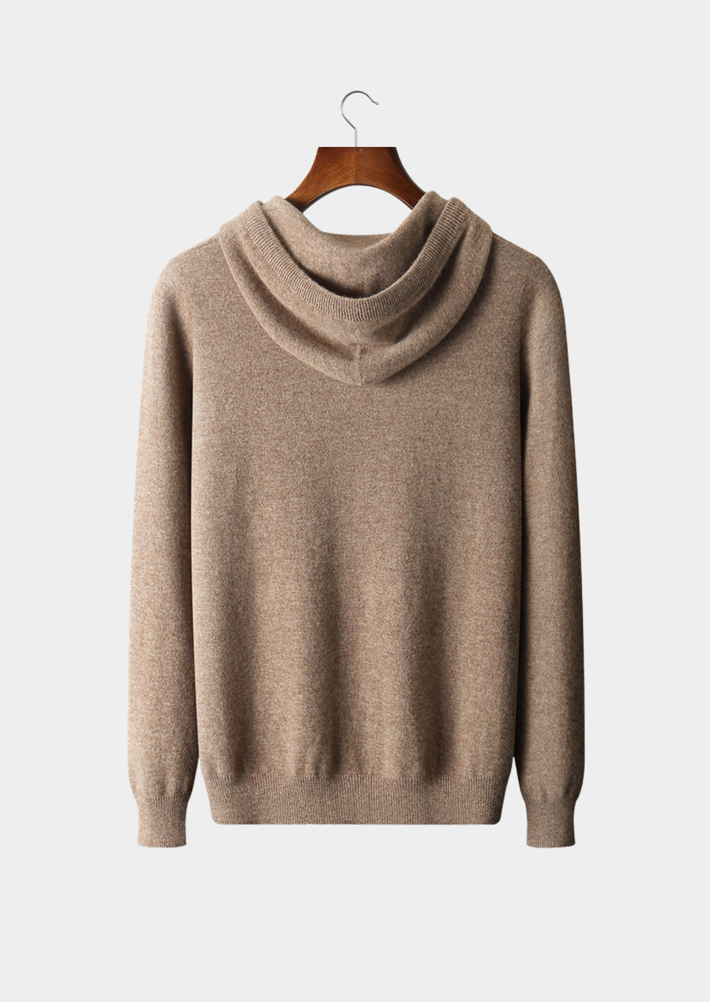 Pure Extra-Fine Merino Wool Beige Leisure Hoodie | Castielli