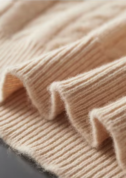 Pure Extra-Fine Merino Wool Cable Knit Henley Sweater | Castielli