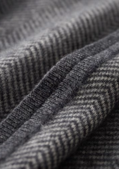 Pure Extra-Fine Merino Wool Gray Herringbone Set | Castielli