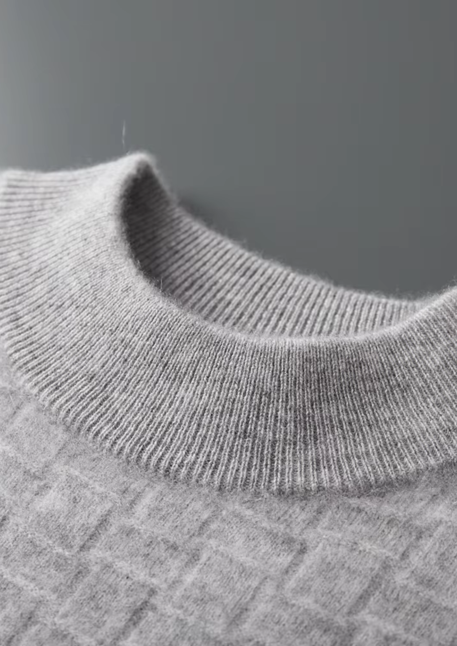 Pure Extra-Fine Merino Wool Textured Mockneck | Castielli