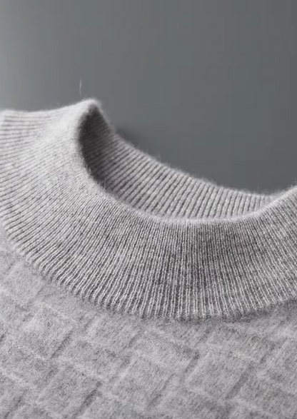 Pure Extra-Fine Merino Wool Textured Mockneck | Castielli