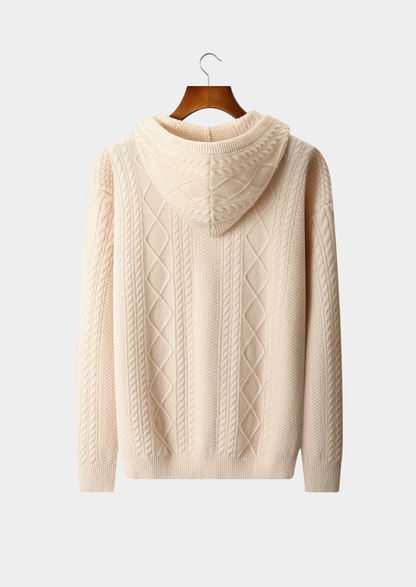 Pure Extra-Fine Merino Wool Wintertime Zipper Hoodie | Castielli
