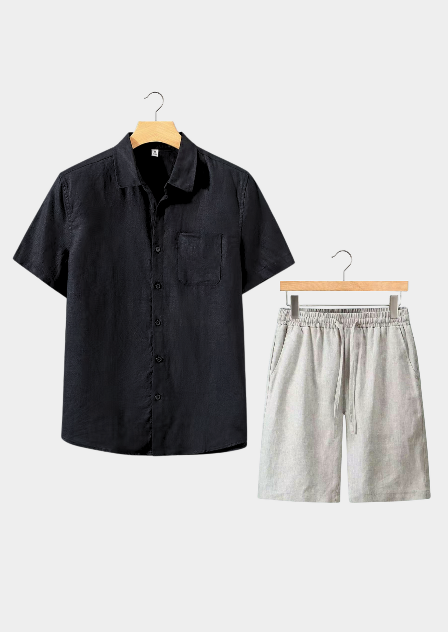 Dolcevita Shortsleeve Summer Set - Black/beige | Castielli