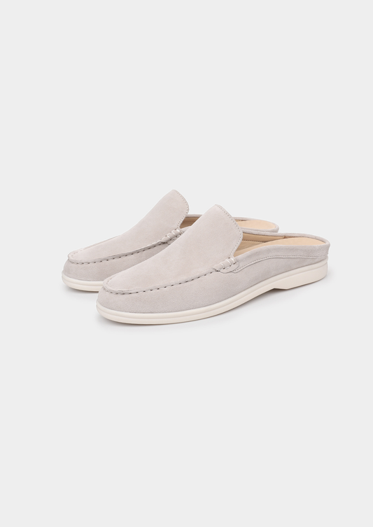 Light Gray Marina Suede Slipper | Castielli