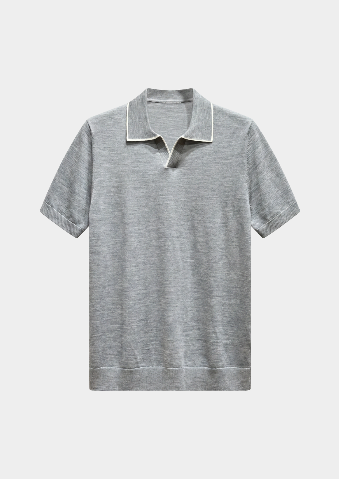 Ellis Light Gray Lightweight Polo Shirt | Castielli