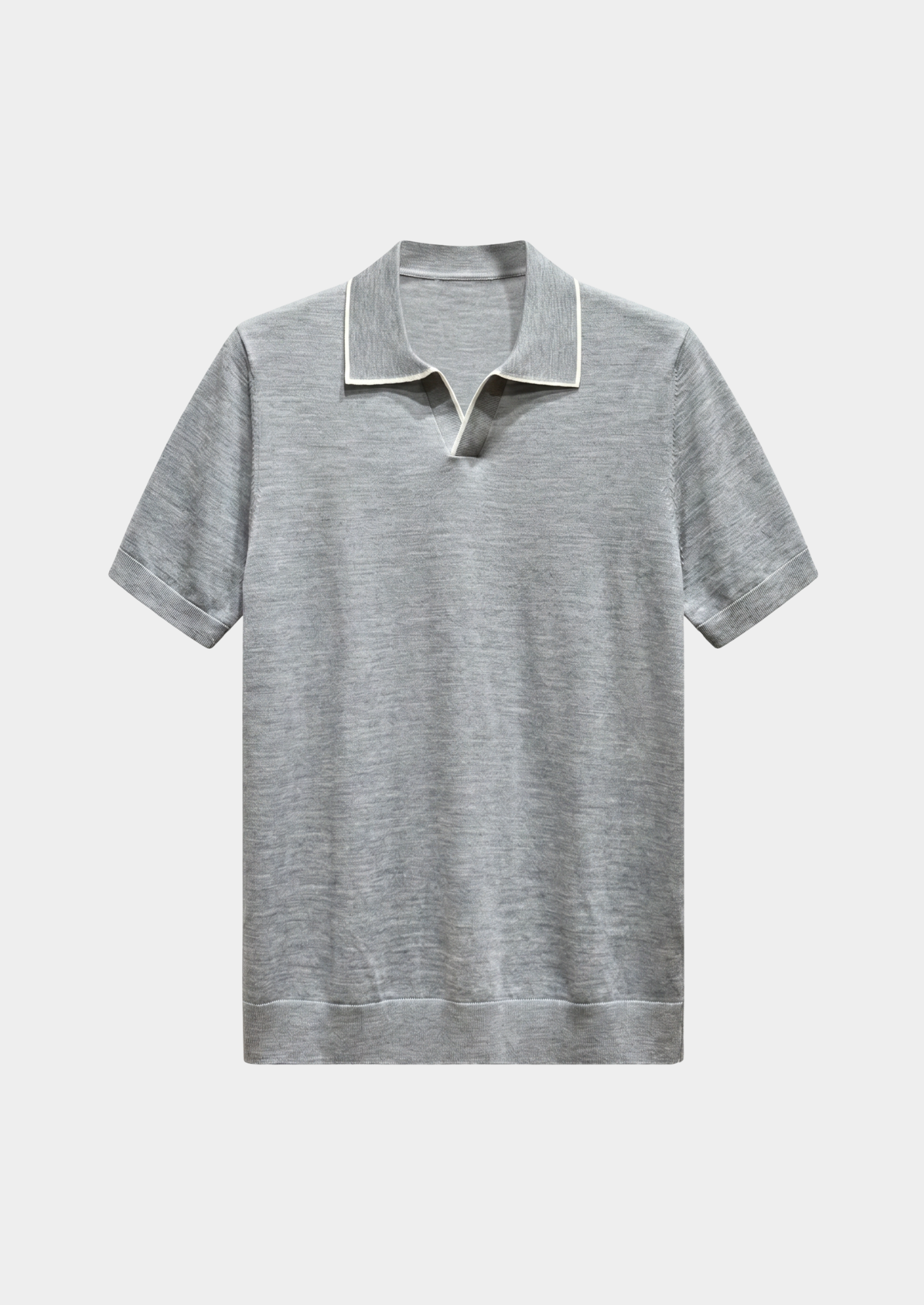 Ellis Light Gray Lightweight Polo Shirt | Castielli