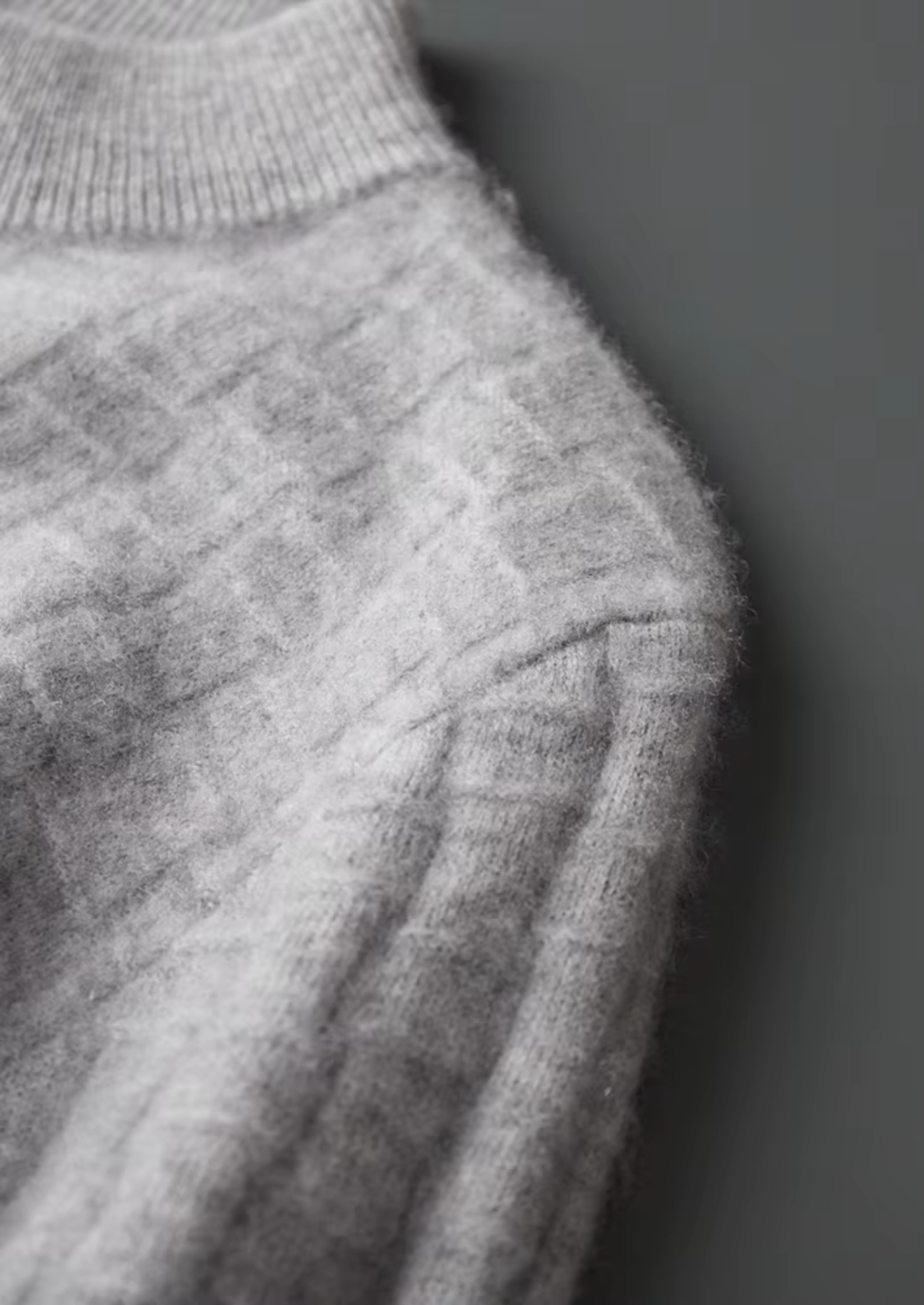 Pure Extra-Fine Merino Wool Textured Mockneck | Castielli