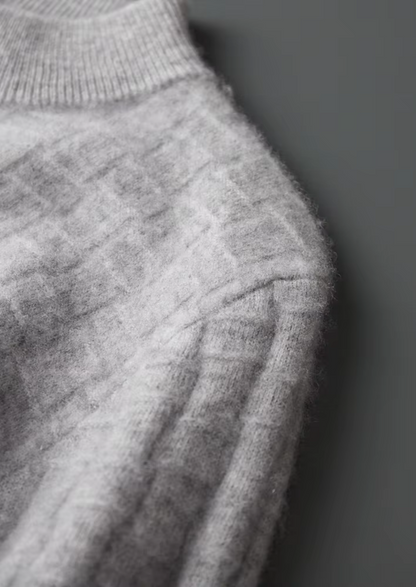 Pure Extra-Fine Merino Wool Textured Mockneck | Castielli