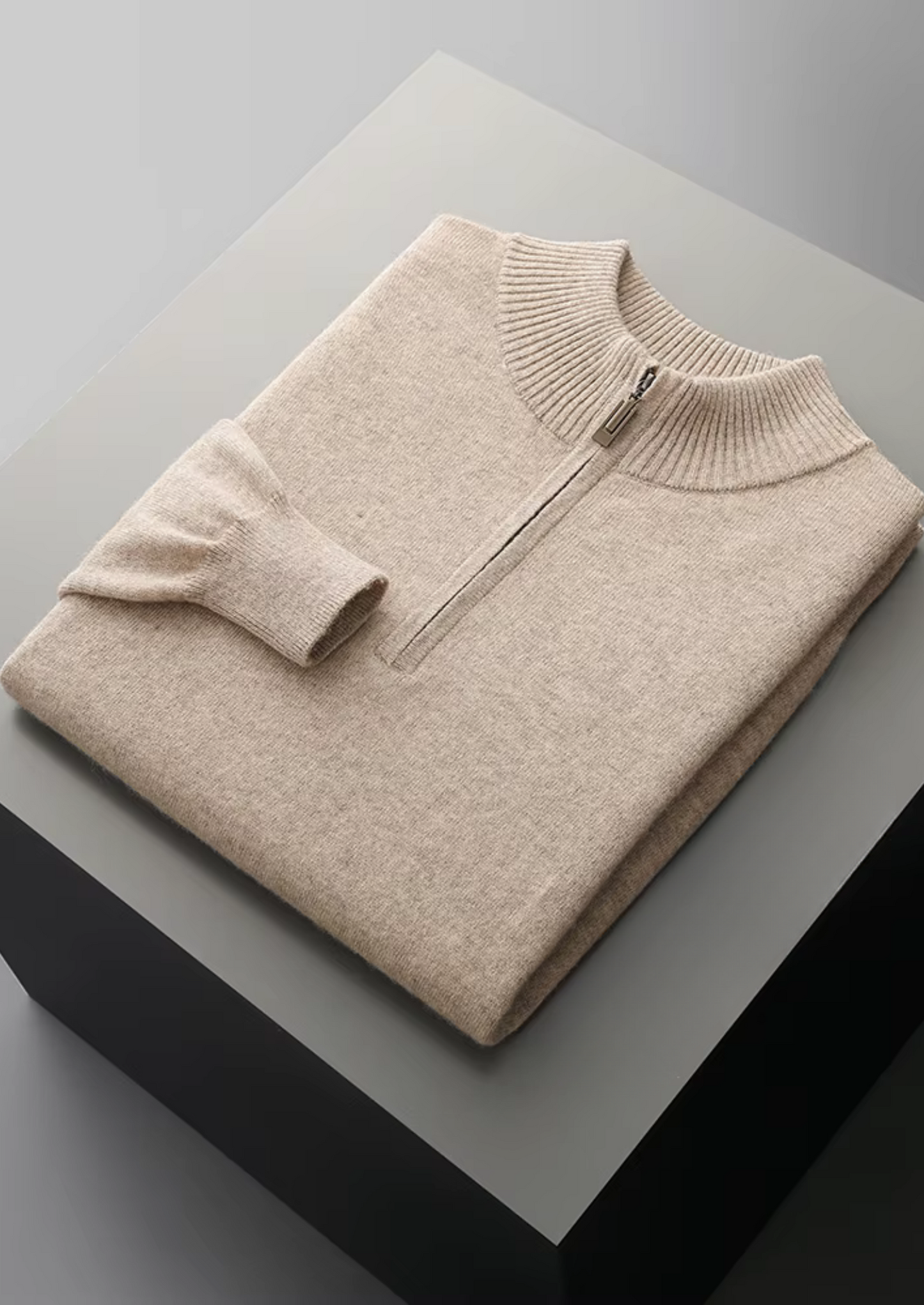 Pure Extra-Fine Merino Wool Half Zip Sweater | Castielli