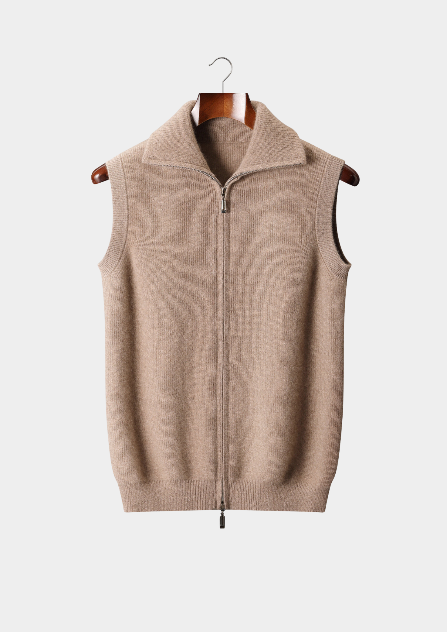 Pure Cashmere Beige Body Warmer Vest | Castielli