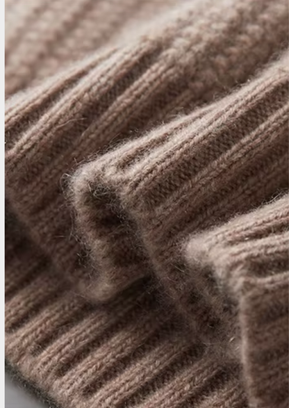 Pure Cashmere Beige Heavyweight Crewneck | Castielli