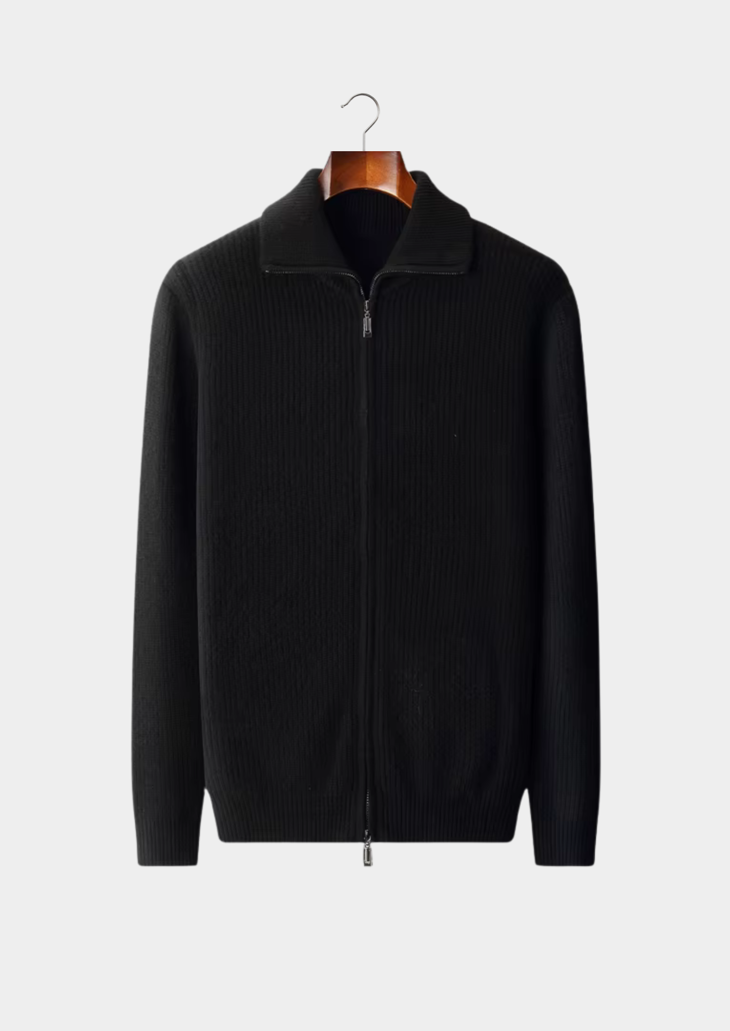 Pure Extra-Fine Merino Wool Funnel Neck Dual Zip Cardigan | Castielli