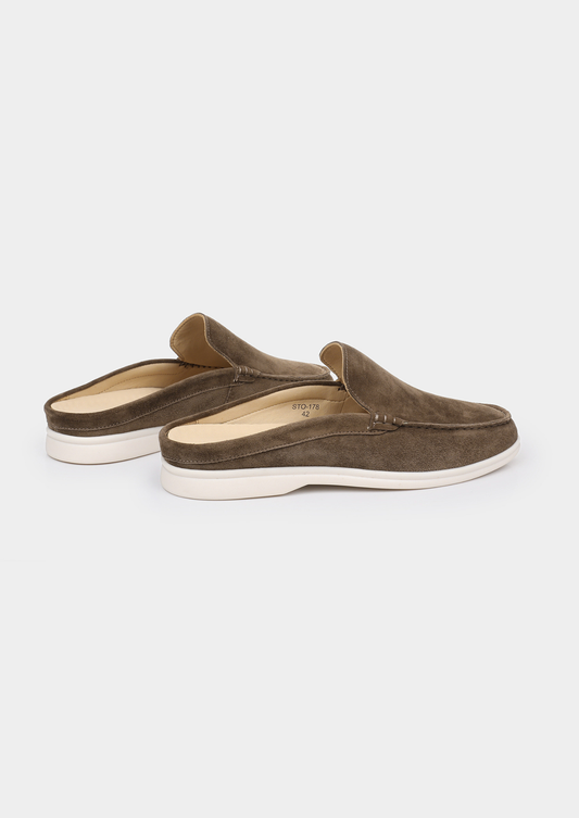 Olive Marina Suede Slipper | Castielli