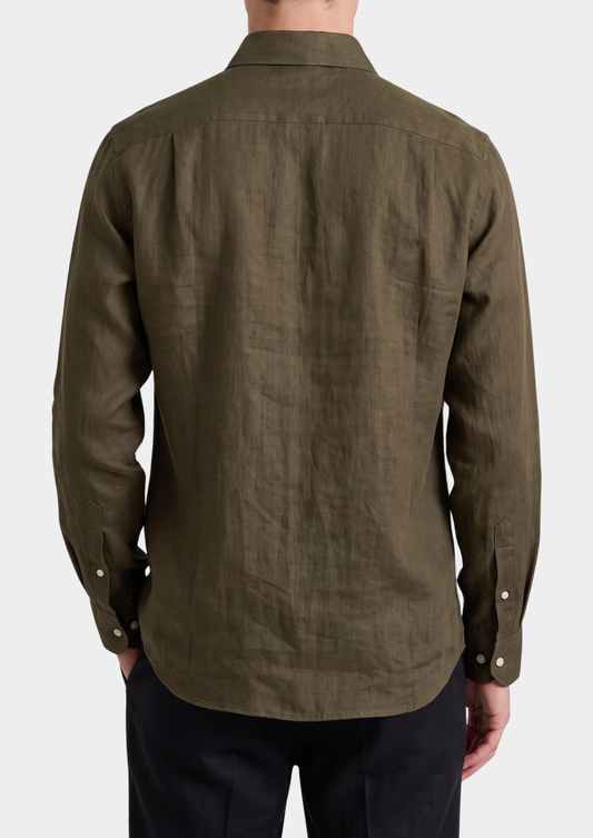 Amalfi Coastal Shirt - Olive | Castielli