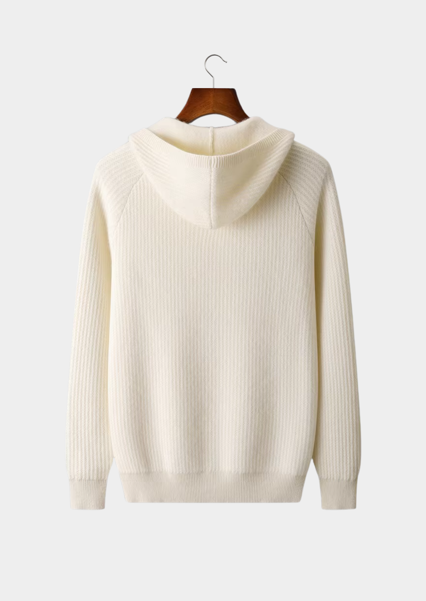 Pure Extra-Fine Merino Wool Ribbed Zipper Hoodie | Castielli