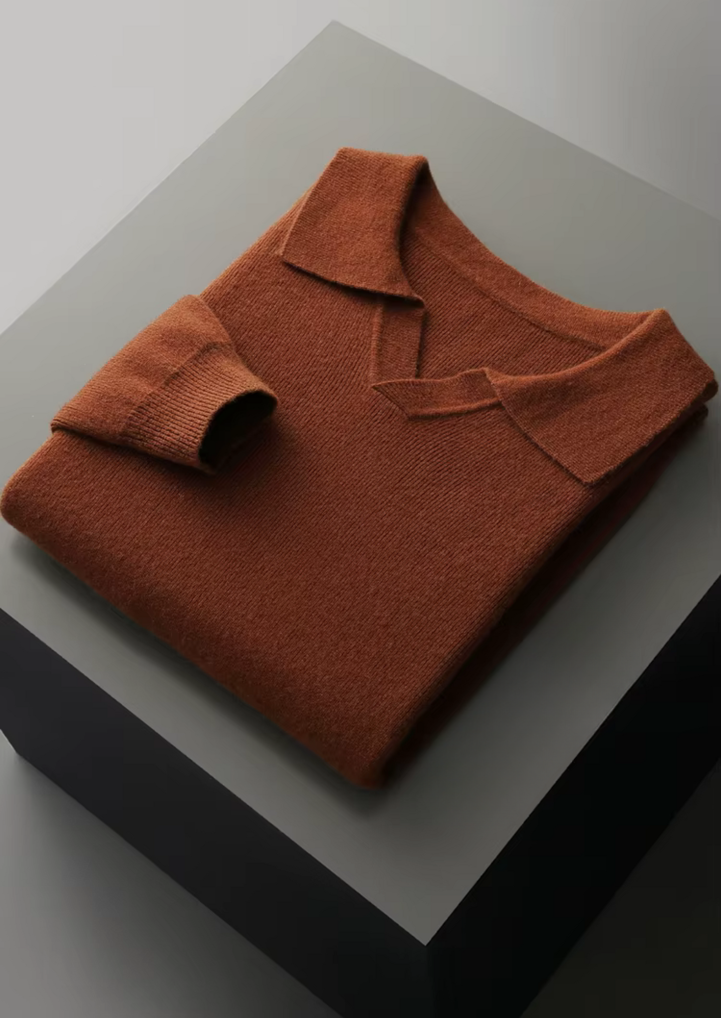 Pure Extra-Fine Merino Wool Ribbed Buttonless Polo | Castielli