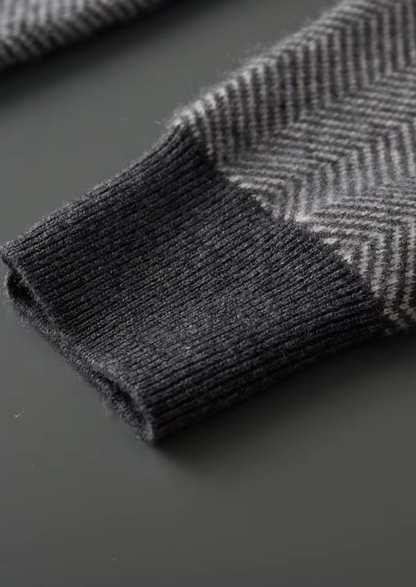 Pure Extra-Fine Merino Wool Gray Herringbone Set | Castielli