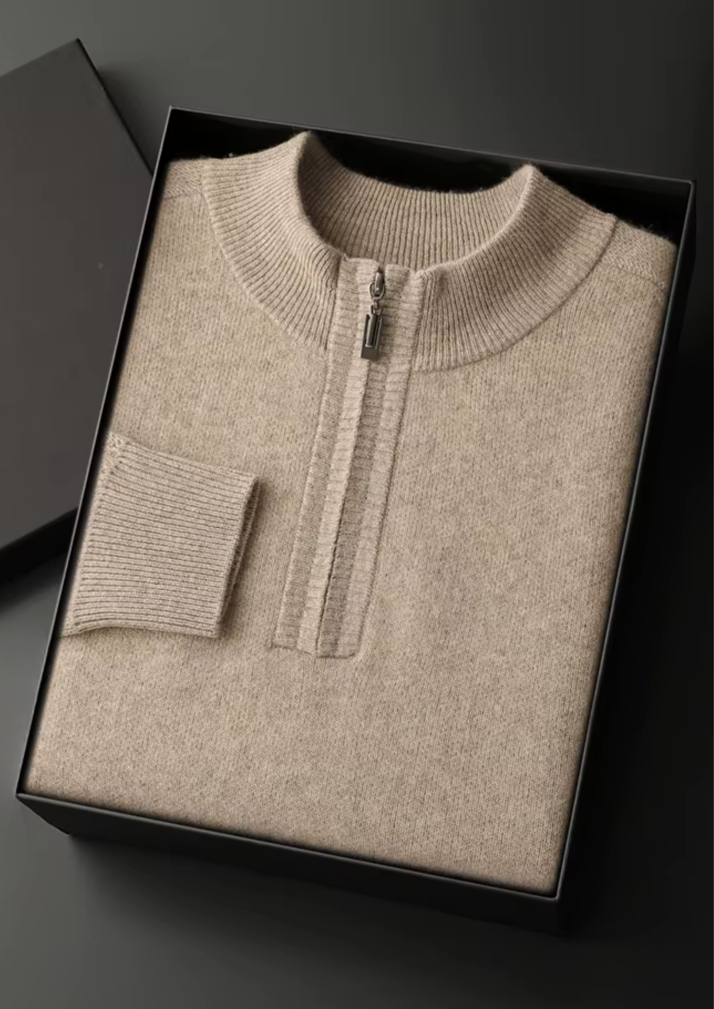 Premium Cashmere Essential Half-Zip Sweater | Castielli