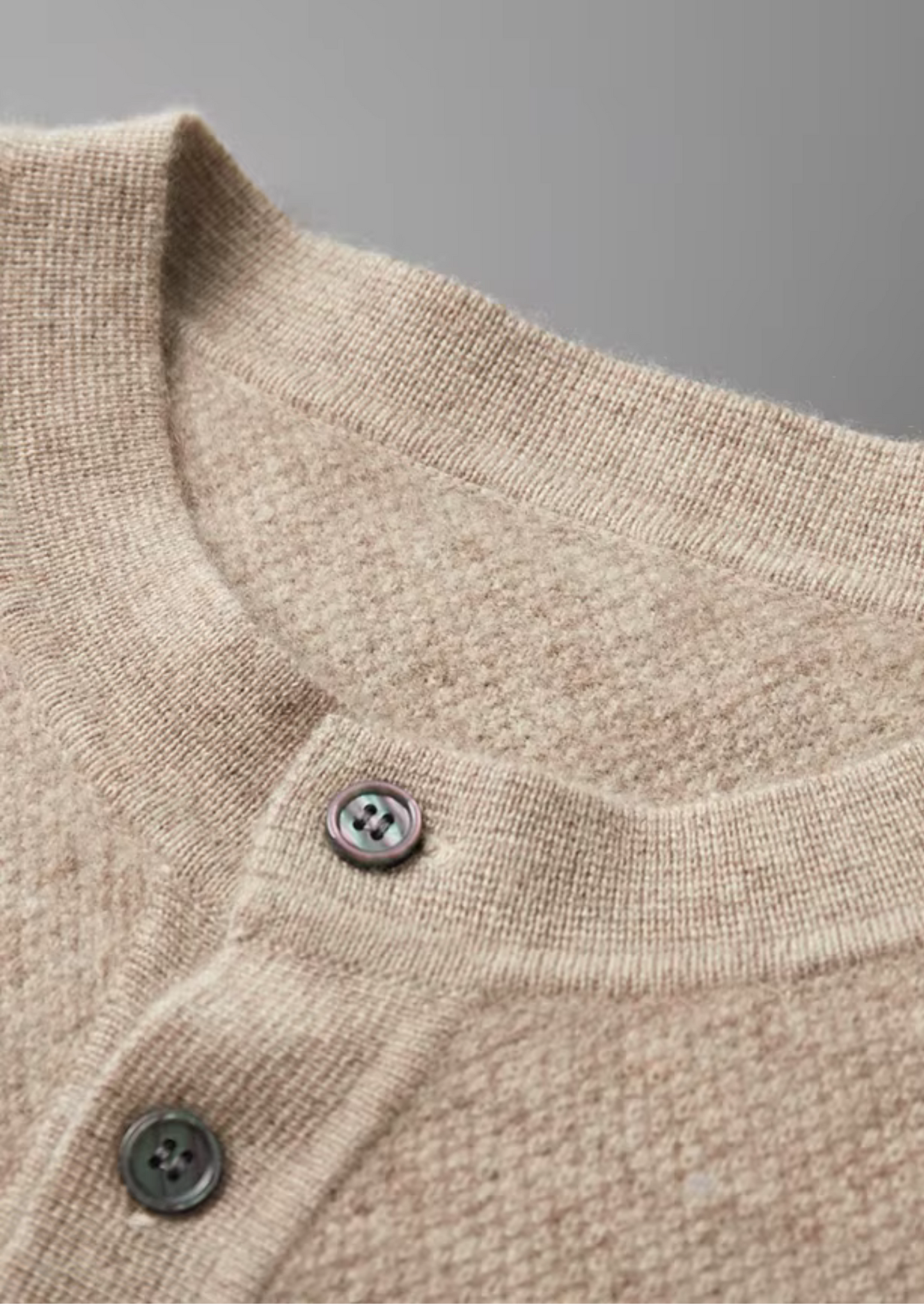 Premium Cashmere Classic Henley Sweater | Castielli