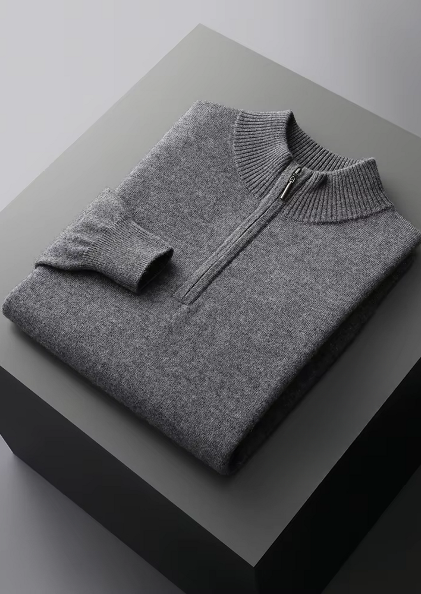 Pure Extra-Fine Merino Wool Half Zip Sweater | Castielli