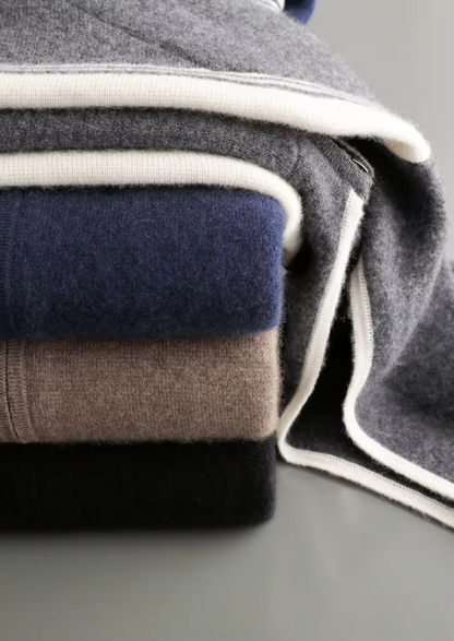 Pure Extra-Fine Merino Wool Dark Mocha Damien Set | Castielli