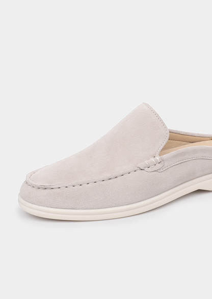 Light Gray Marina Suede Slipper | Castielli