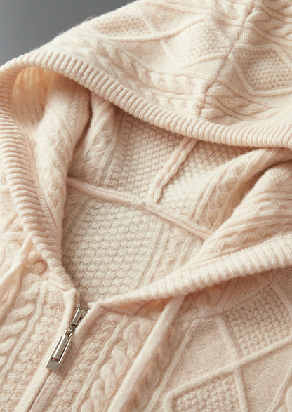 Pure Extra-Fine Merino Wool Wintertime Zipper Hoodie | Castielli