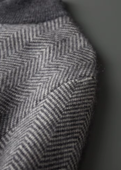 Pure Extra-Fine Merino Wool Gray Herringbone Set | Castielli