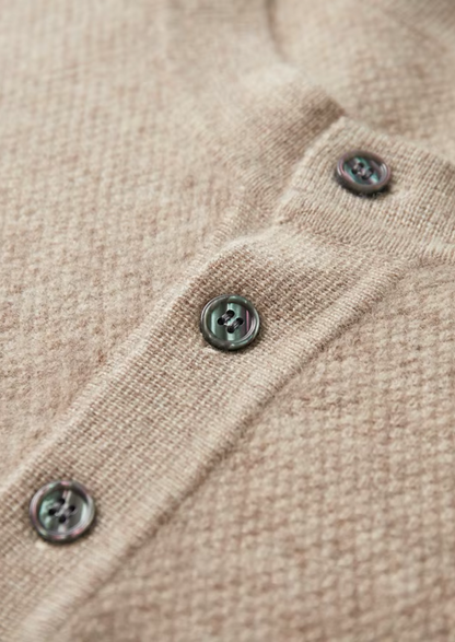 Premium Cashmere Classic Henley Sweater | Castielli