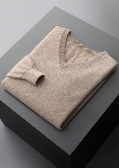 Pure Extra-Fine Merino Wool Classic V-Neck Sweater | Castielli