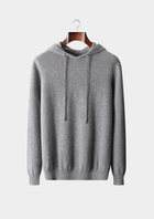 Pure Extra-Fine Merino Wool Light Gray Leisure Hoodie