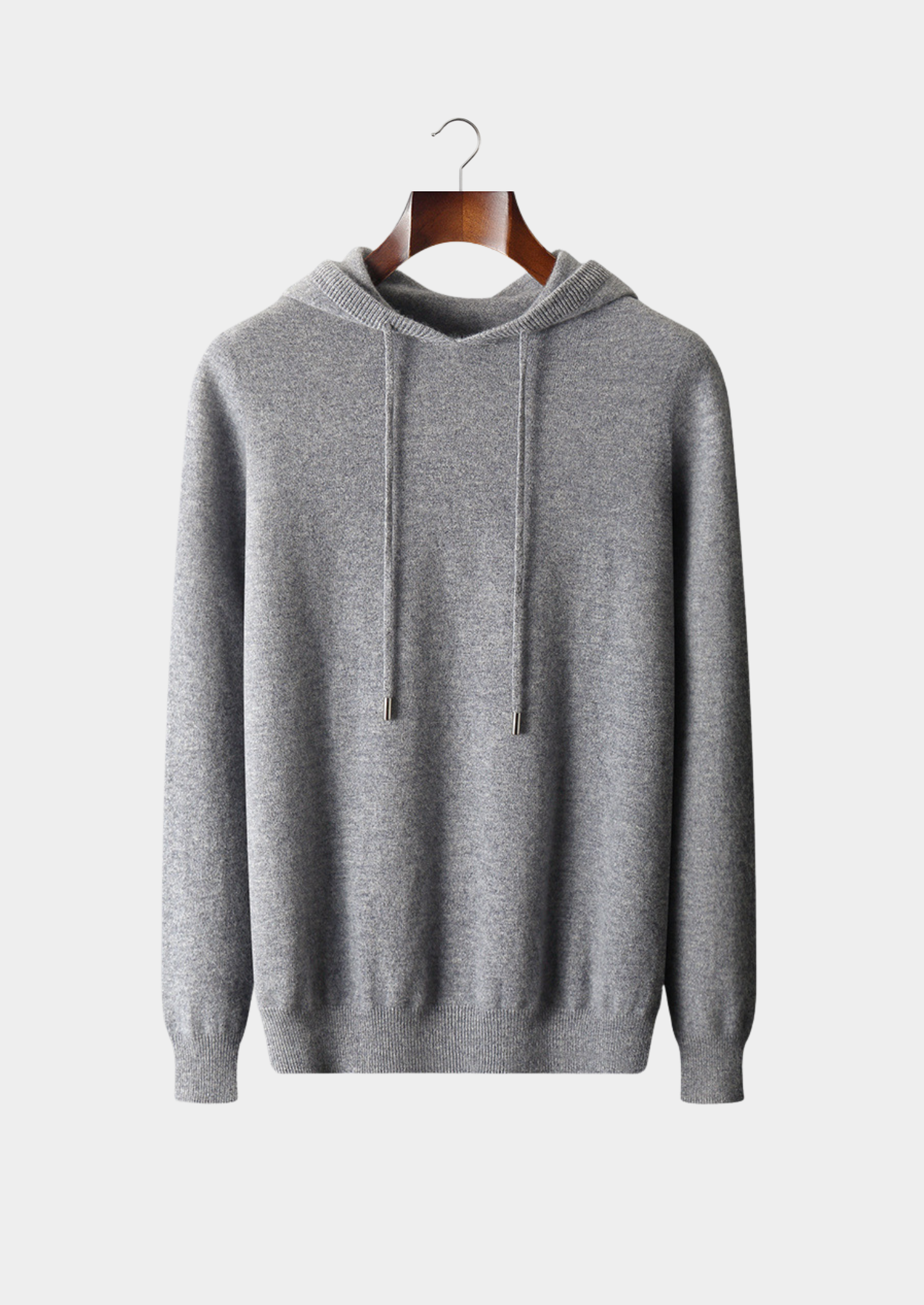 Pure Extra-Fine Merino Wool Light Gray Leisure Hoodie | Castielli