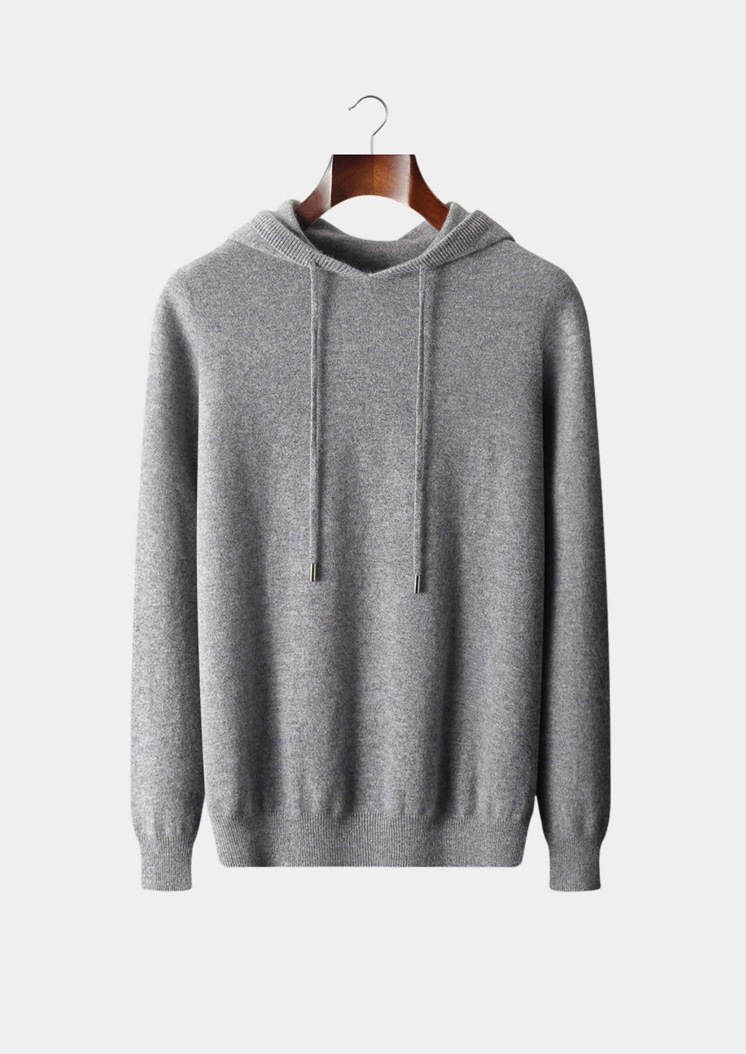 Pure Extra-Fine Merino Wool Light Gray Leisure Hoodie | Castielli