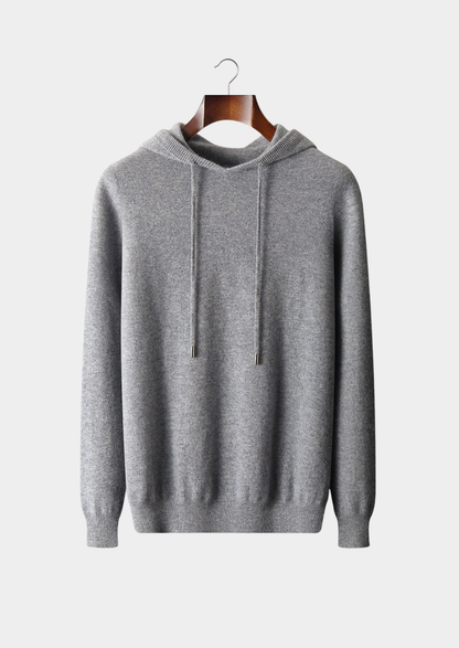 Pure Extra-Fine Merino Wool Light Gray Leisure Hoodie | Castielli