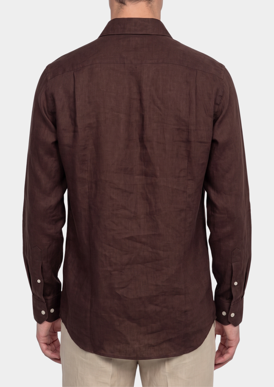 Amalfi Coastal Shirt - Dark Brown | Castielli