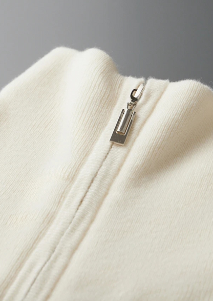 Premium Cashmere Ribbed Half-Zip Sweater | Castielli