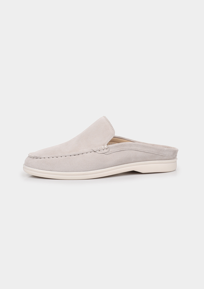 Light Gray Marina Suede Slipper | Castielli