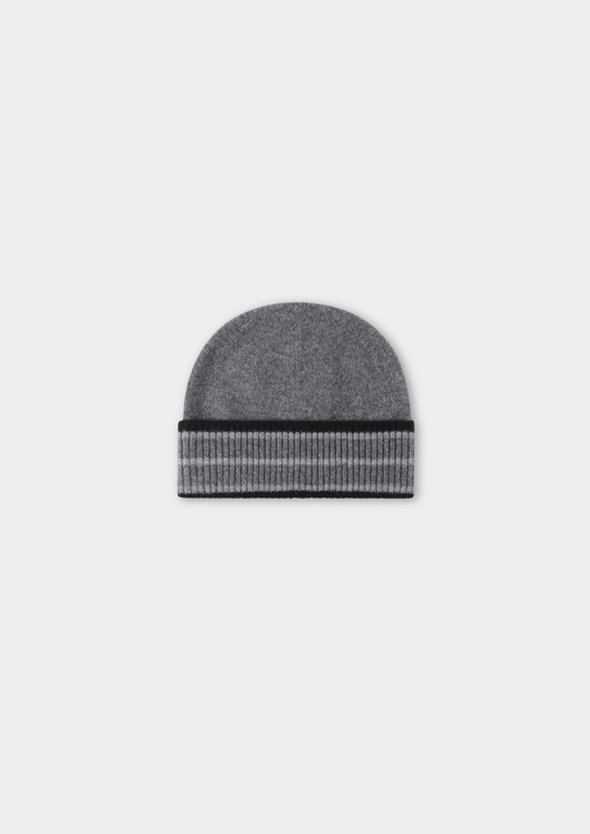 Dark Gray Merino Wool Wintertime Beanie | Castielli